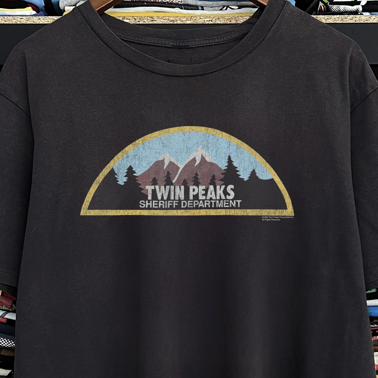 90s Twin Peaks Sheriff Department -Wash Aged T-Shirt Black XXL 3XL