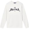 Fila American Style Sweatshirt Autumn 2023 Loose Fit Crew Neck Vintage Pullover Top Unisex Sweatshirt Milk-White F11U339206FIV