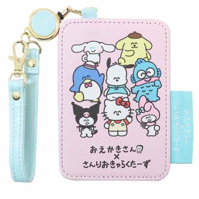 K Company Oekakisan X Sanrioku Characters Pass Case Pink H106 X W73 X D7mm SAO-RT-PK