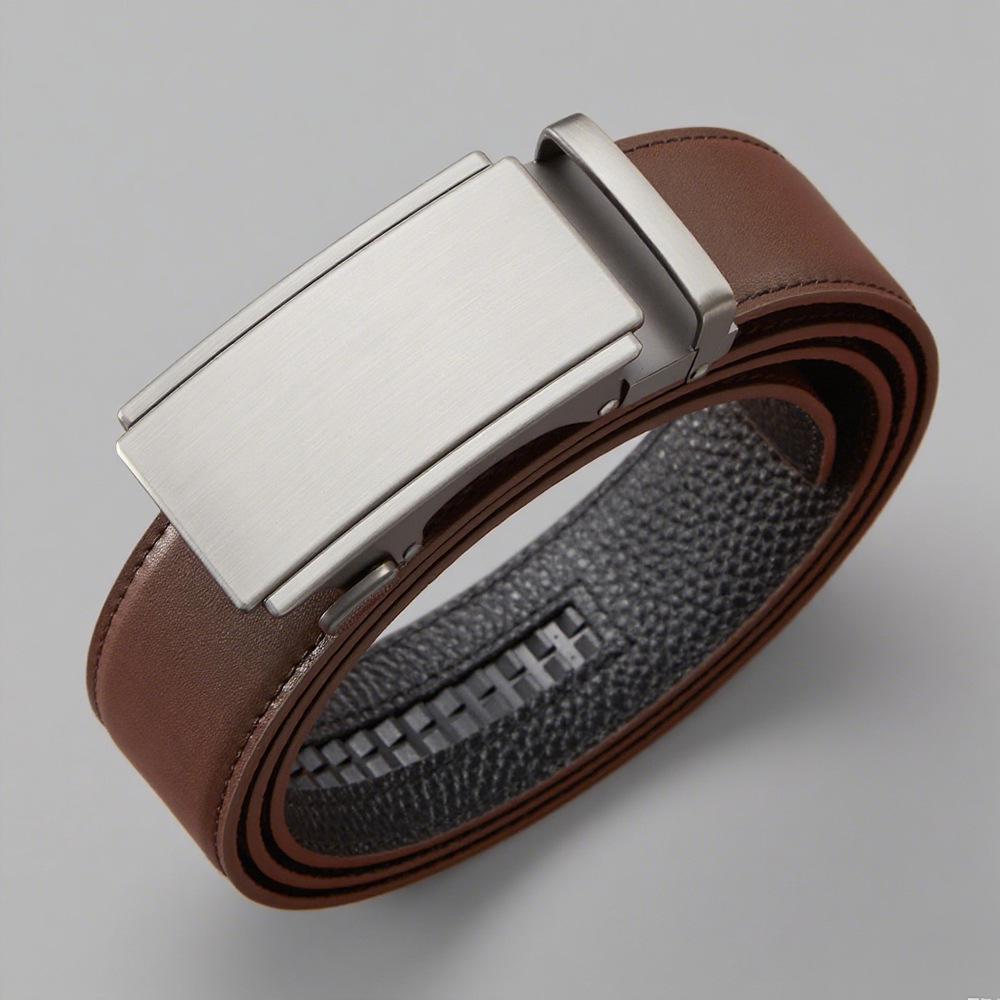 Genuine Leather Men s Automatic Buckle Belt - High-End Cowhide Trend 110 cm