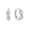 Ailmay 925 Sterling Silver Romantic Infinite Love CZ Hoop Earrings Fashion Ear Buckles for Women Girls Party Accessories Jewelry