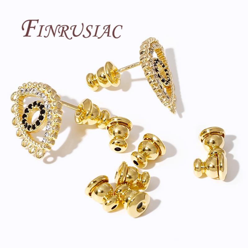 18K/14K Gold Plated Metal Earring Back Plug Cap For DIY Blocked Earrings Backs Stoppers Ear Accessories,Earring Back For Studs