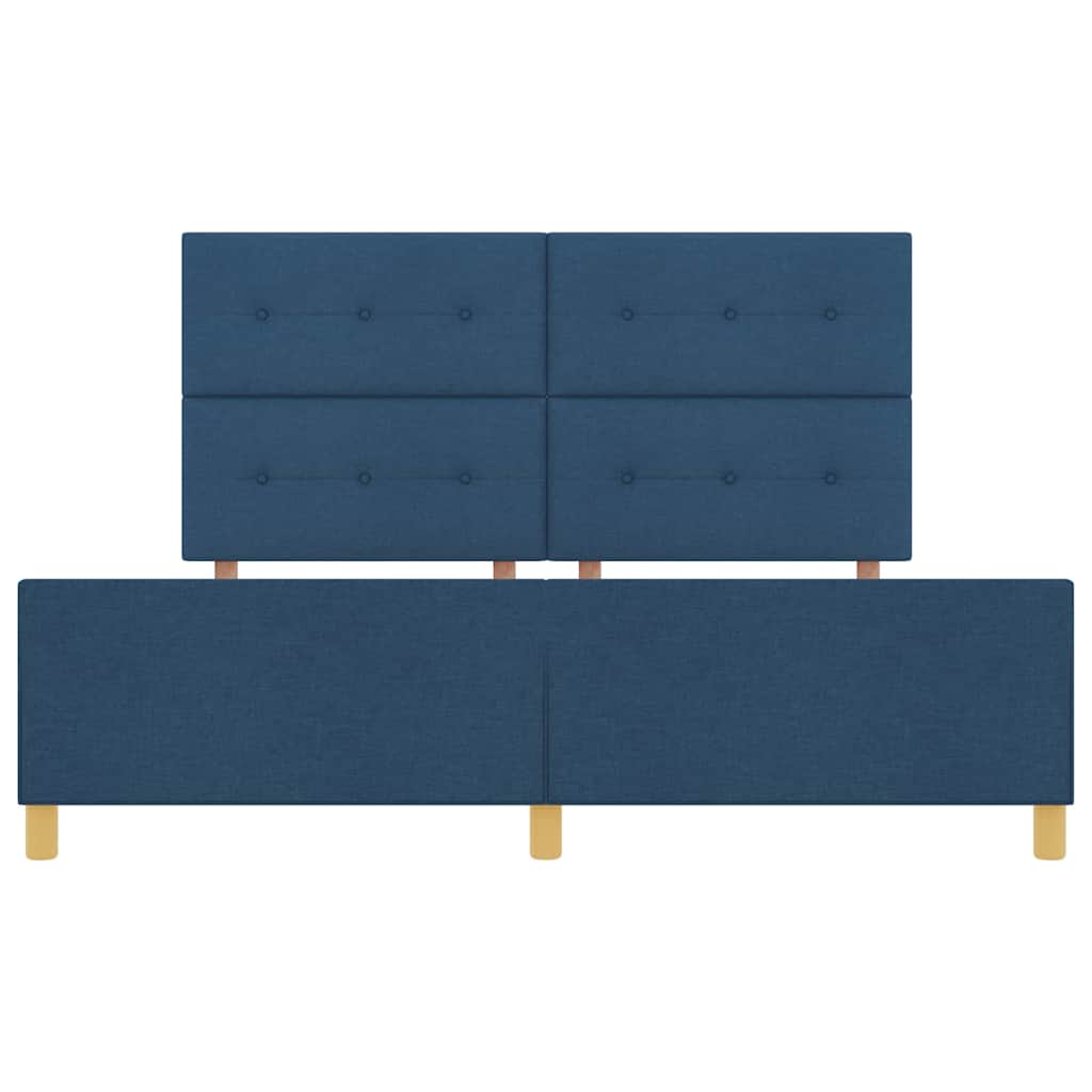 Bed Frame with Headboard Blue 180 x 200 cm Fabric