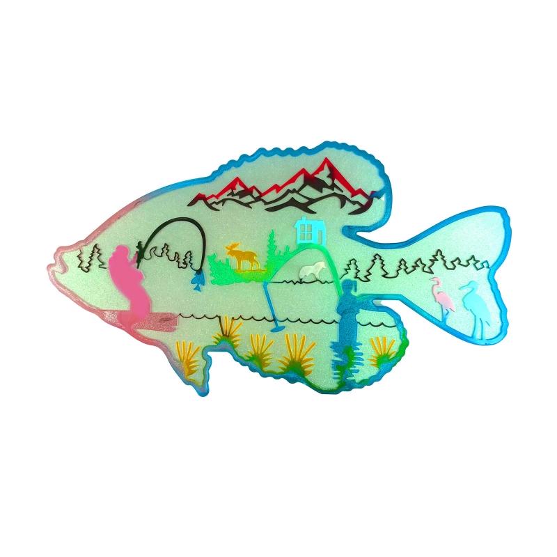 Father's Day Fishing Pendant Decor Silicone Mold Epoxy Resin Casting Jewelry Tool Making Diy Craft Home Decoration