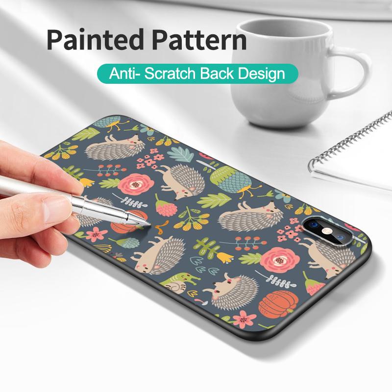 Black Tpu Case For Huawei P30 Lite P30 Pro P40 LITE E P Smart 2020 Cover Hedgehog