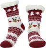 Christmas Slipper Socks Women Winter Thick Floor Socks with Grippers Non Slip Warm Fuzzy Socks Sleep Home Snow Sock Xmas Gifts