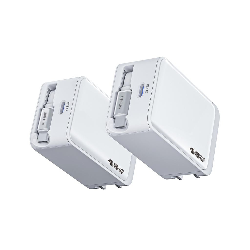 New 45W Telescopic Cable Charger Is Suitable for IPhone16 Gallium Nitride 45W Folding Foot UL Certification
