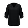 Women's Fashion Casual V,Neck Petal 3/4 Sleeve Loose Chiffon Blouse