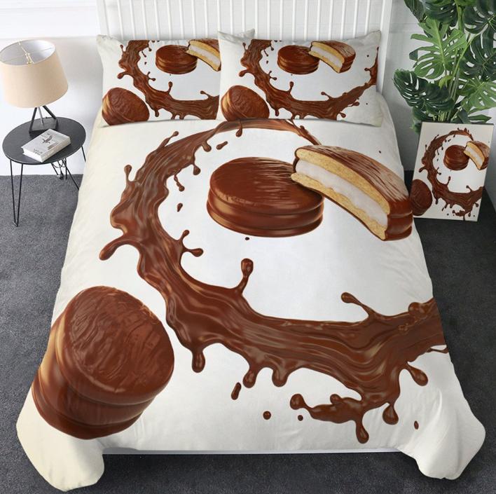Biscuit Duvet Cover Sets For Kids Boys Girls Queen King Lightweight Quilt Covers Food Theme Bedding Set Room Decor No Comforter