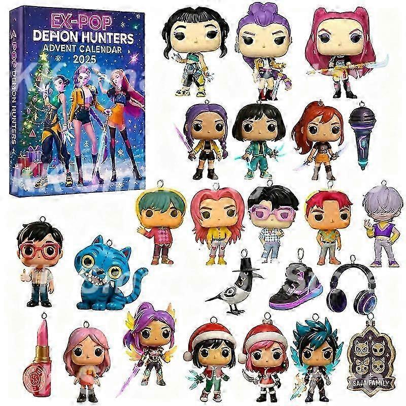 Vánoční Kpop Lov na démony 24dílný adventní kalendář na halloweenské dárky hračky