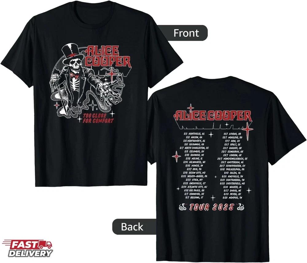 Alice Cooper Tour 2025 TShirt Official Concert Merch Shock Rock Gift for Fans S