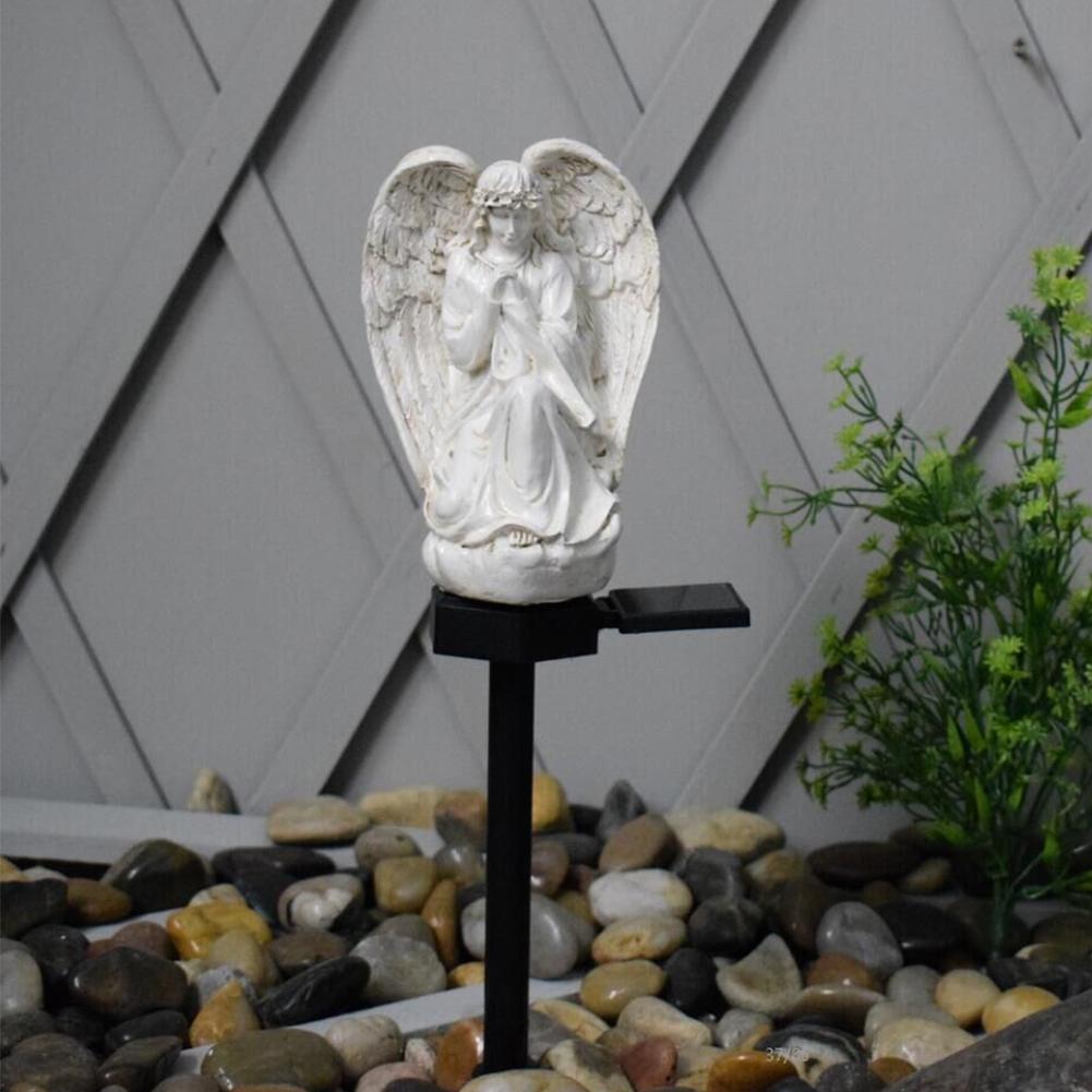 Resin Angel Solar Yard Landscape Lamp Crafts Outdoor Lawn Lamp Lighting Ornaments IP55 Waterproof Home Decor for Park Courtyard