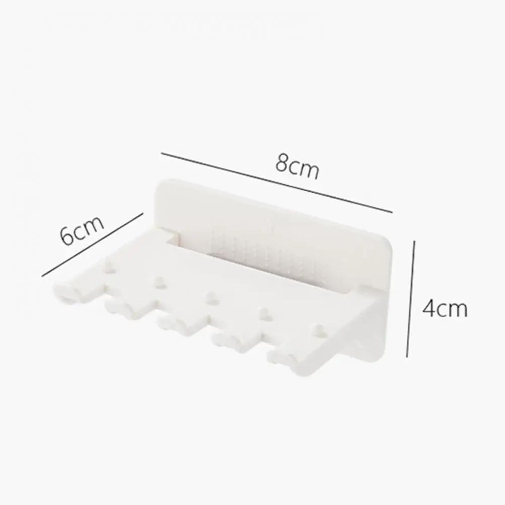 Suport de periuțe de dinți cu 5 sloturi, montat pe perete, autoadeziv, organizator pentru depozitarea periuțelor de dinți pentru duș, suport pentru pastă de dinți și periuțe de dinți