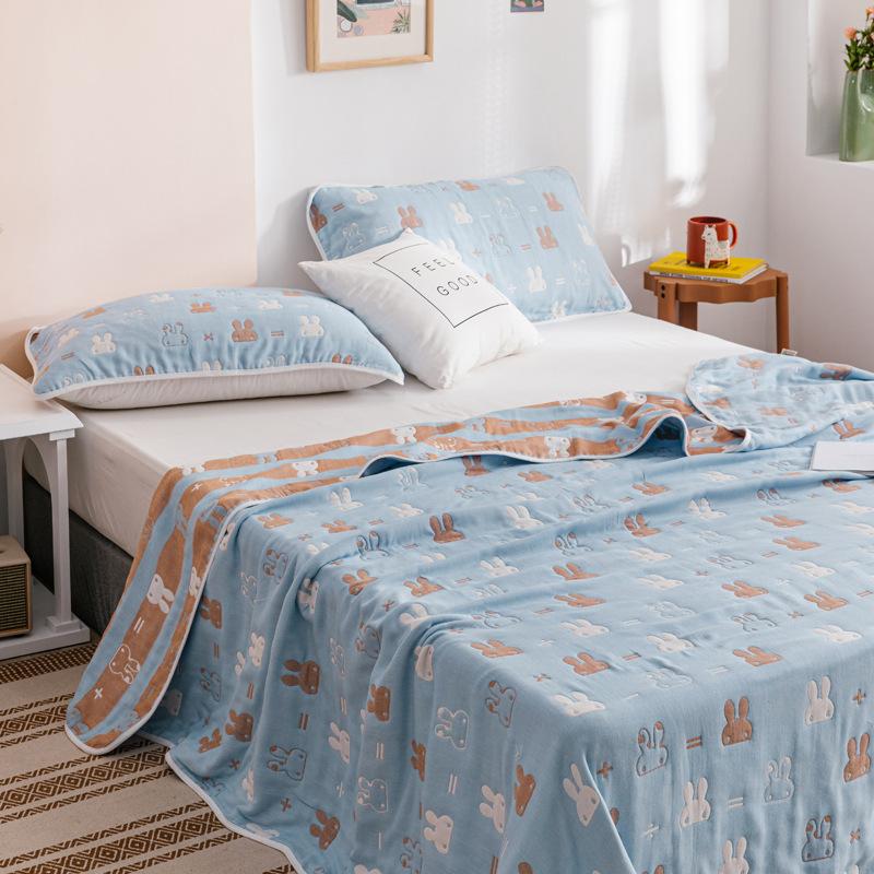 New Pure Cotton Six Layer Gauze Towel, Duvet Sheet, Double Air Conditioning Blanket, Annual All Cotton Sofa Towel, Seasonal Lunch Break Blanket