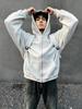 New Style Men's Heather Gray Hooded Sweatshirt with Backpack, Loose Fit, Perfect for Elementary Students.