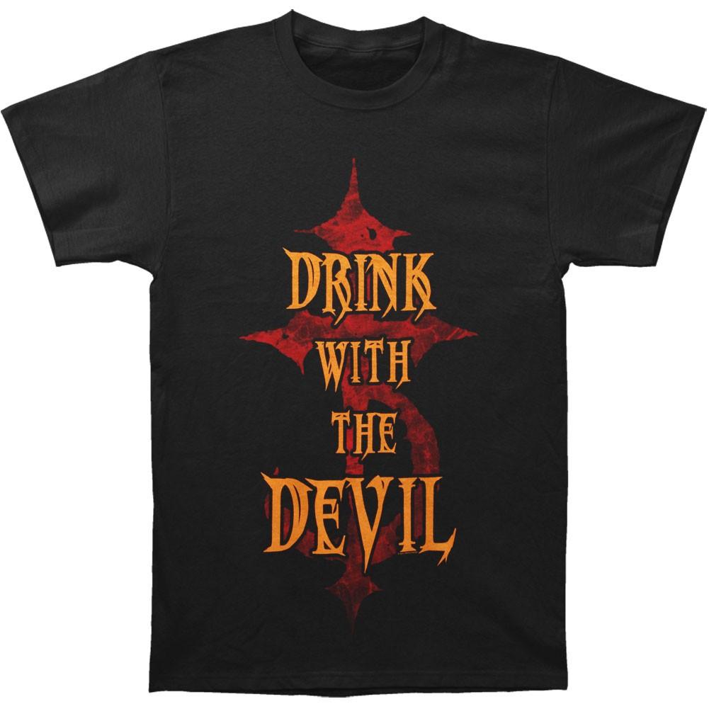 Men s Devil Driver Drink With The Devil T-shirt Small Black L