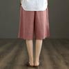 Women's Fashionable Casual Loose Fit Literary Vintage Cotton Linen Shorts With Pockets