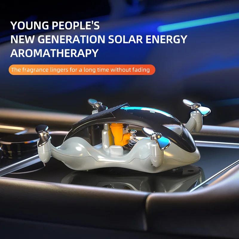 Solar-Powered Car Airplane Air Freshener - Eco-Friendly Automatic Rotating Decoration, Universal Fit for Cars