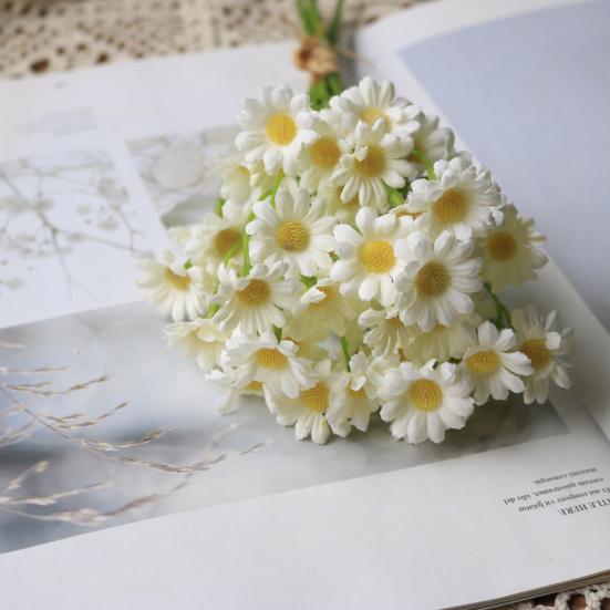 Artificial Flower Bouquet with Flexible Stems Lifelike Silk Faux Blooms for Forest-Themed Home Decor Maintenance-Free Wedding Centerpieces