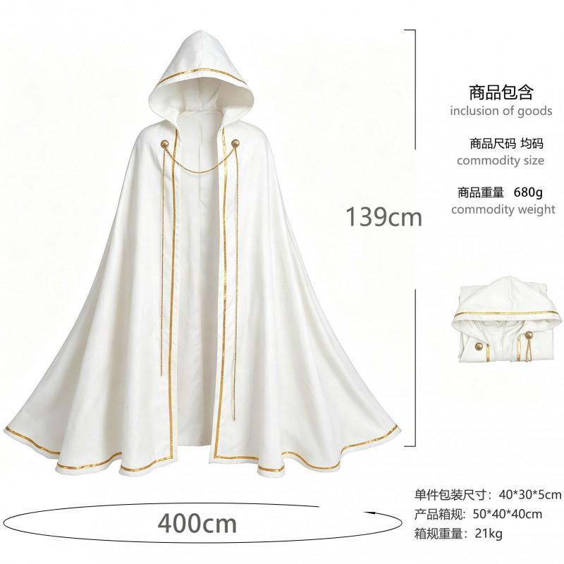 Halloween Gothic Hooded Robe Costume With Chain Detail Medieval Wizard Priest Cosplay Outfit Party