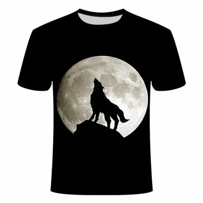 2025 Wolf T Shirt For Mens Animal Print Short Sleeve Top 3D Casual Street Man's T-shirt Oversized Tee Shirt Men Vintage Clothing