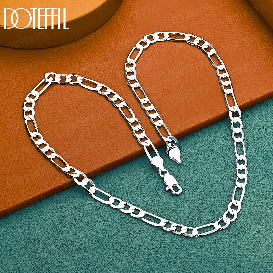 925 Sterling Zilver Bruiloft Sieraden 6mm Zijschakel 16-30 Inch Bedel Ketting