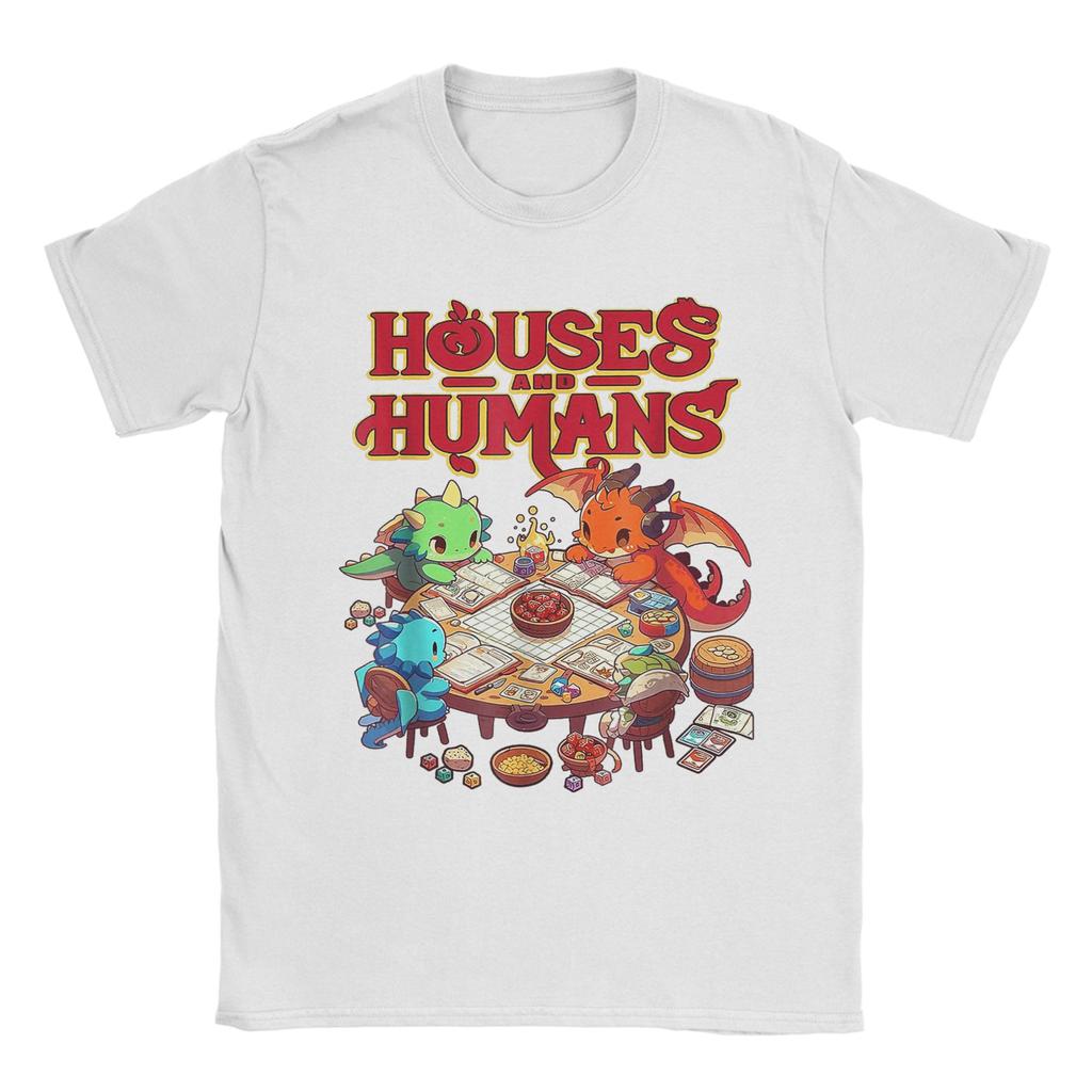 Casas de Juego Humanos Divertido Parodia RPG Jugador Hombres Camisetas Divertidas Camiseta Divertida Manga Corta Cuello Redondo Camiseta de Algodón Tallas Grandes Tops