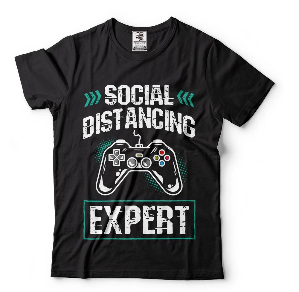 Social Distancing Expert Quarantine Funny Video Gamer Humor Joke for Men TShirt S