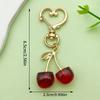 Red Cherry Pearl Resin Keychain Pendant