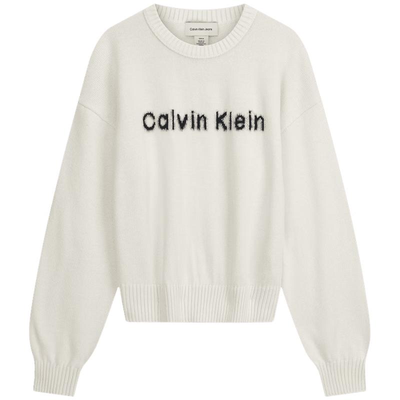 Calvin Klein Women's Cotton Logo Crewneck Knit Top
