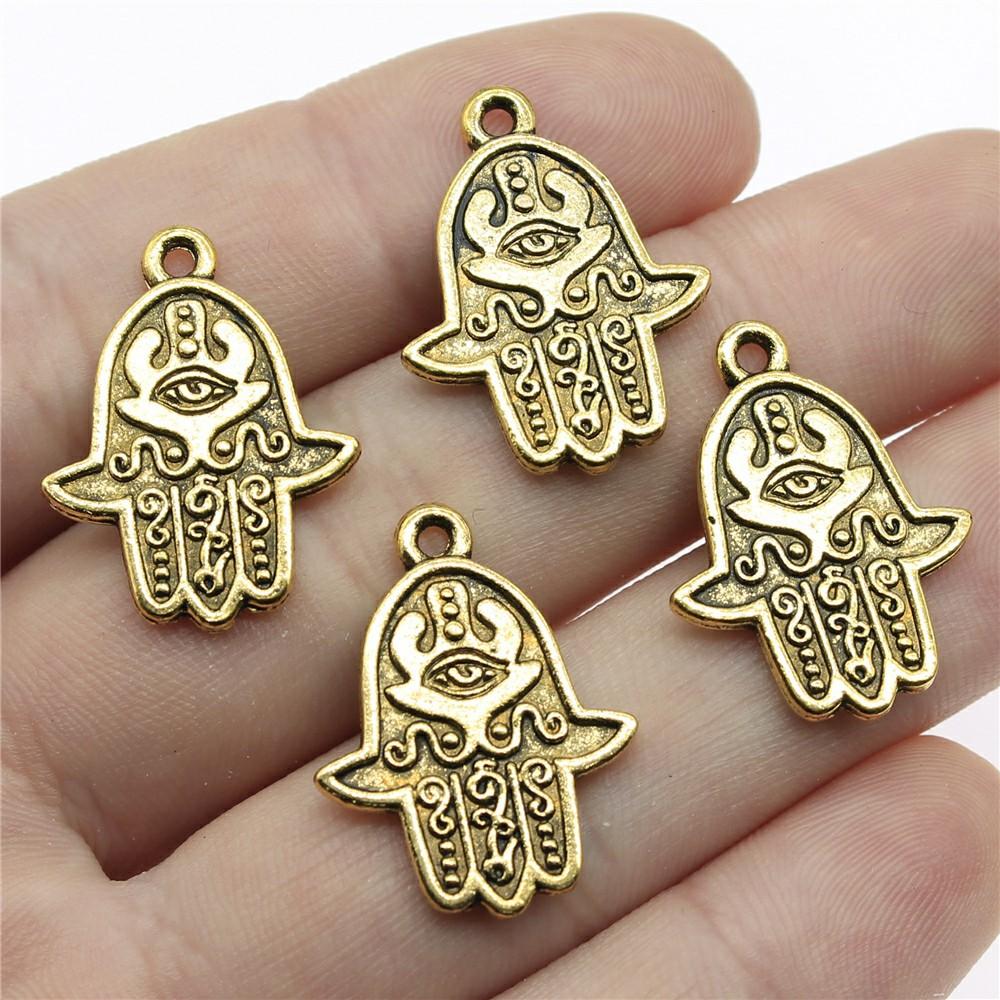 10pcs Eye Hand Charms Hamsa Hand Charm Pendant For Jewelry Making DIY Crafts Making Findings