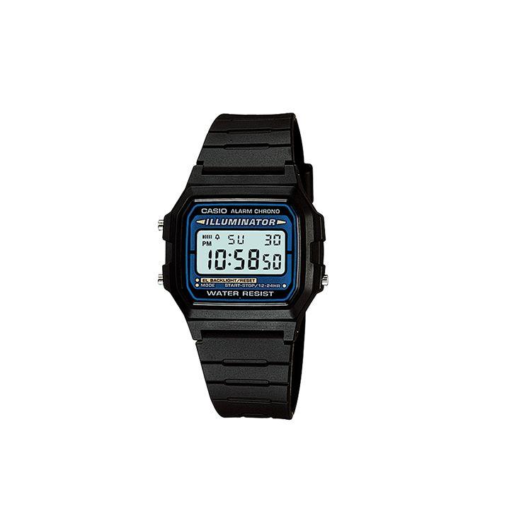 

Casio Vintage Series Square Fashion Trend Simple Retro Classic Small Square LCD Display Sports Waterproof Quartz Movement Resin Strap F-105W-1A Regular Watch Box,Black