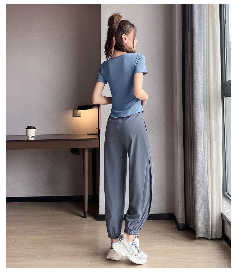 Women's 2025 Quick-Dry Sportswear Set: Summer Running & Yoga Outfit with Sun Protection