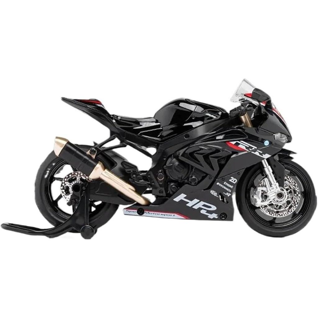 1/12 BMW S1000RR HP4 Race Alloy Top Luxury Sports Motorcycle Model Diecast Metal Road Racing Motorcycle Model Sound Light Kids Gifts