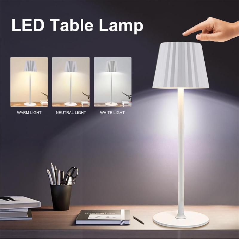 LED Rechargeable Desktop Table Lamp Wireless Touch Sensor Night Light Reading Lamp For Hotel Bar Restaurant Bedroom Decor Light