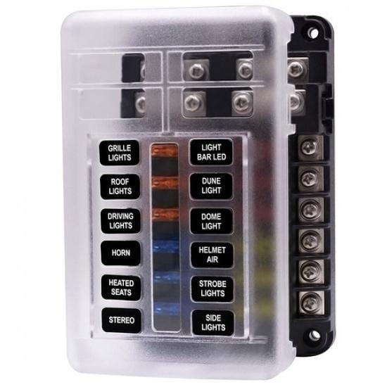 Fuse Box With Negative Bus Blade Fuses Holder Block LED For Car Boat Truck EOA