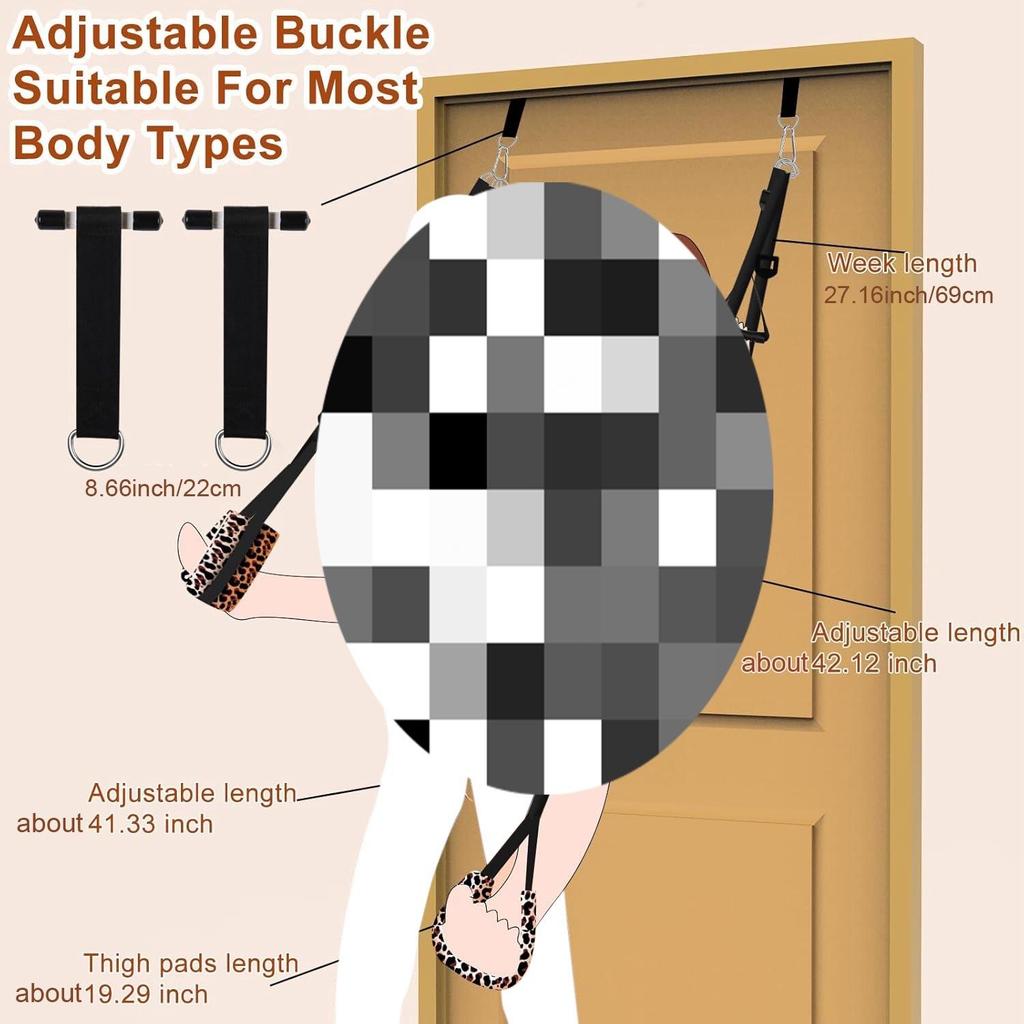Upgraded SM Leopard Print Swing for Adults - Doorway Sex Seat Toy
