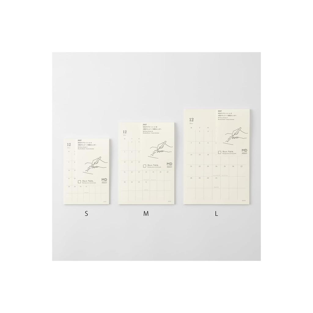 Diary Stickers DESIGNPHIL Midori MD Notebook Diary Sticker 2027 Monthly S M L Dec 2026 Start Monday Start