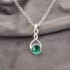 Green Emerald Gemstone Pendant Jewelry, Handmade Gorgeous Silver Pendant , 925 Sterling Silver Jewelry For Wedding Gift