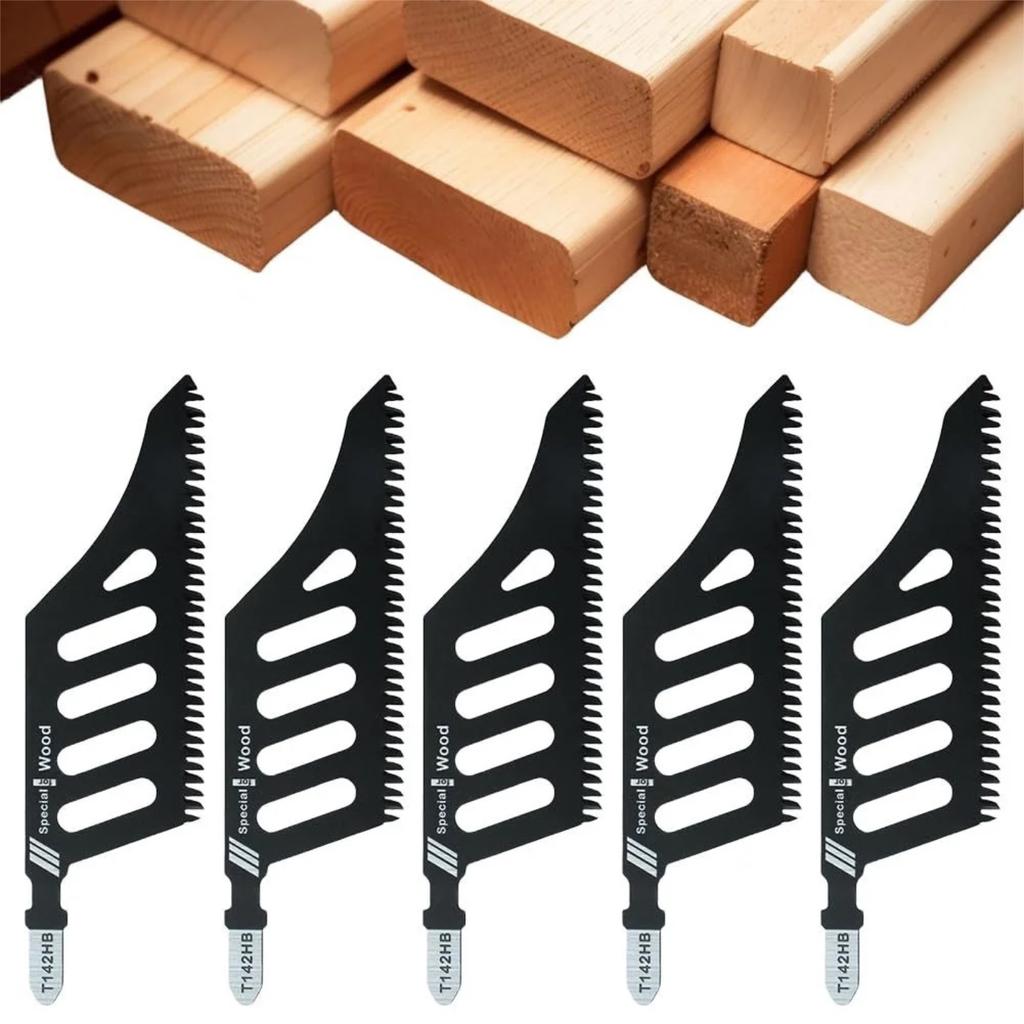 Special Wood T142 Blades, Black, Steel Construction, Special-Shaped Design For Wood Cutting,10 Pack