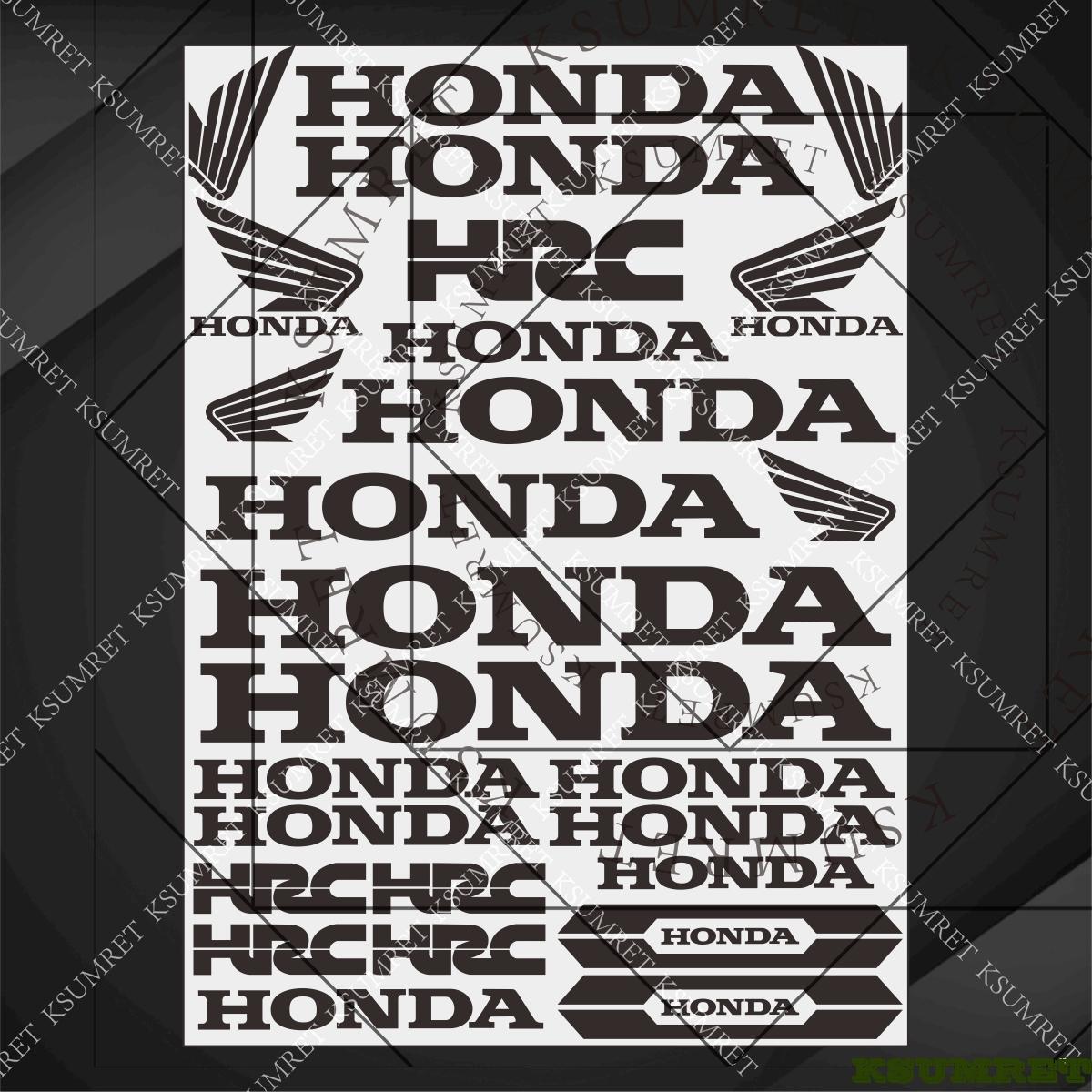 Honda Motorcycle Sticker Decal Tank Logo Decals чёрный