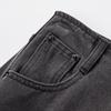 Xiangying Women's Retro Grey Denim A-Line Midi Skirt