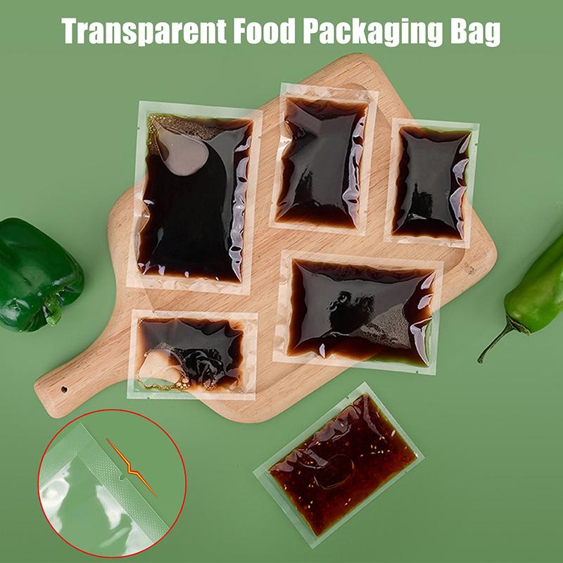 100Pcs Food Vacuum Plastic Sealing Bags Food Preservation Sealed Bag Household Vacuum Sealer Bag