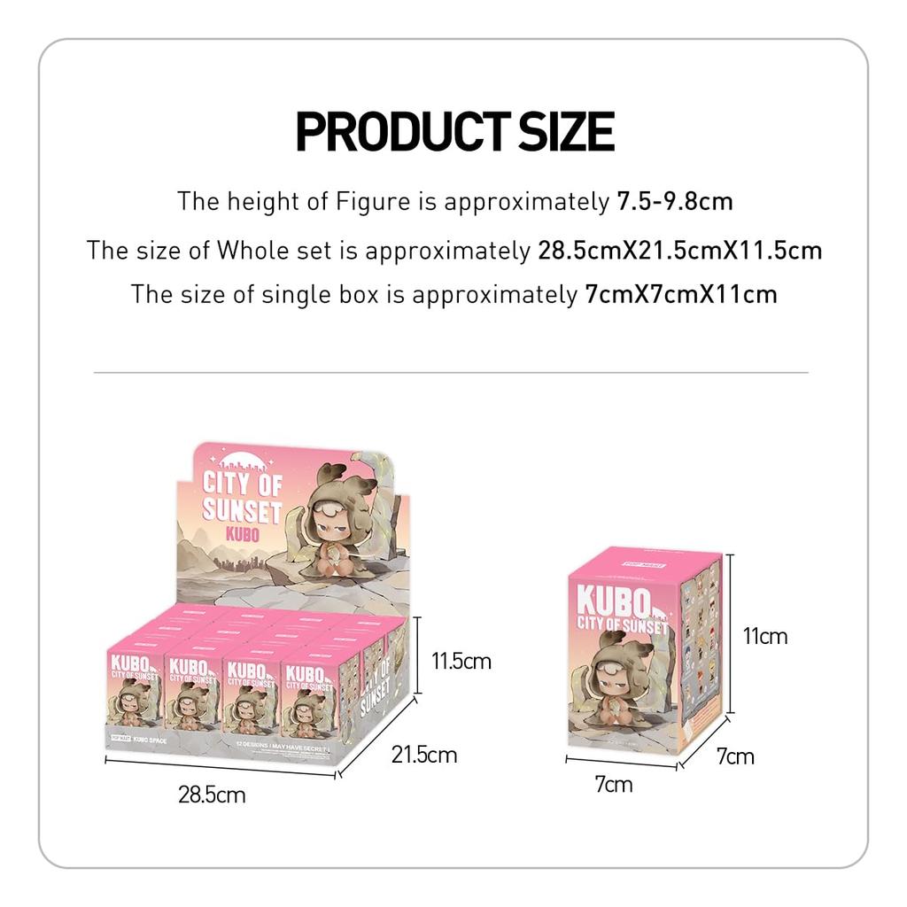 POP MART KUBO City of Sunset Series Pudełko z 12 Pop Mart Gachapon Blind Box Plastik Premium PVC Miękki Oryginalne Prezenty Urodzinowe [Różne Kawałki] Figurki,