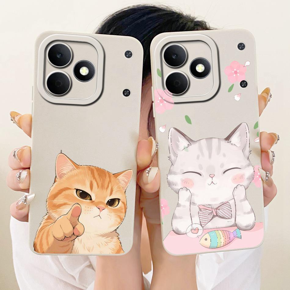 Für Realme Note 80 RMX5388 Niedliche Katze Blume Cartoon Handyhülle Für Realme Note80 4G Weiche Silikonhüllen Stoßfänger