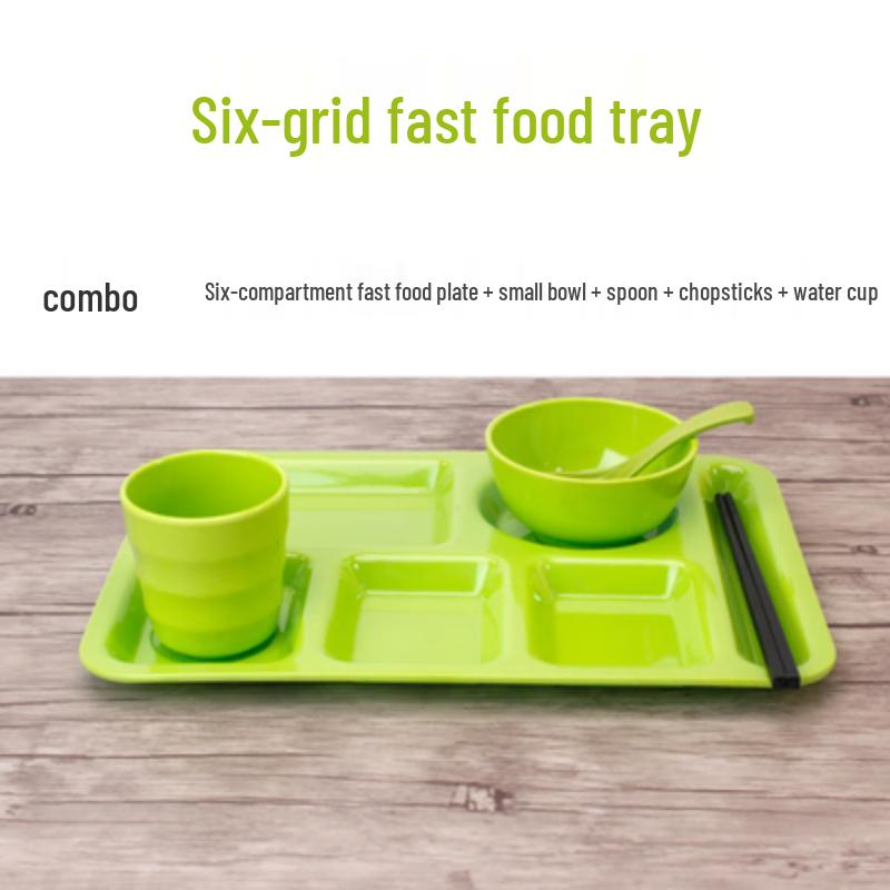 Thickened Melamine Compartment Canteen Plate