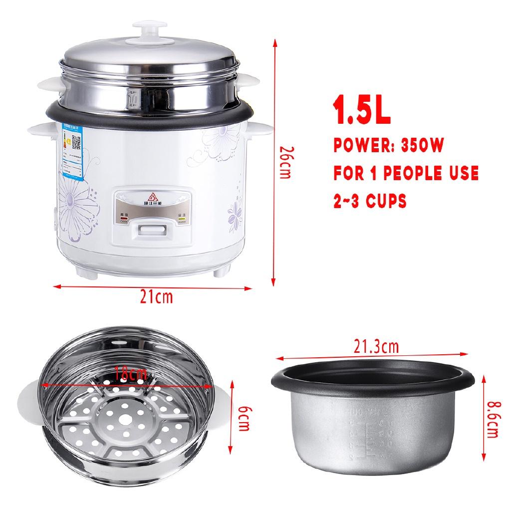 Automatic Electric Non-Stick Rice Cooker Food Steamer Cooking Warmer1.5/2/3L 50Hz Mechanical Switch Button 220V