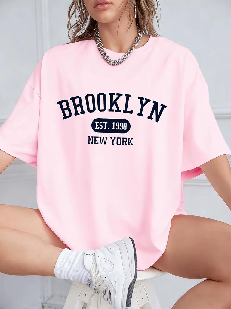 Brooklyn New York Est 1998 Prints TShirts Unisex Summer Short Sleeve T Shirt Loose ONeck Comfortable Tops Casual Clothes