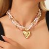 Pink Gold Gold Plated Pendant Necklace Three-Layer Clavicle Chain  Birthday Party