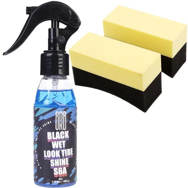 Black Wet Look Tire Shine Dressing Automotive Clear Coat Tire Dressing Spray Glossy Wet Tire Rubber Refurbishment Repair Agent